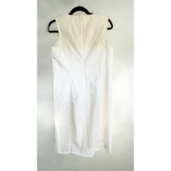 Yansi Fugel White Textured Sleeveless Sheath Dress Size 10 - Picture 6 of 6